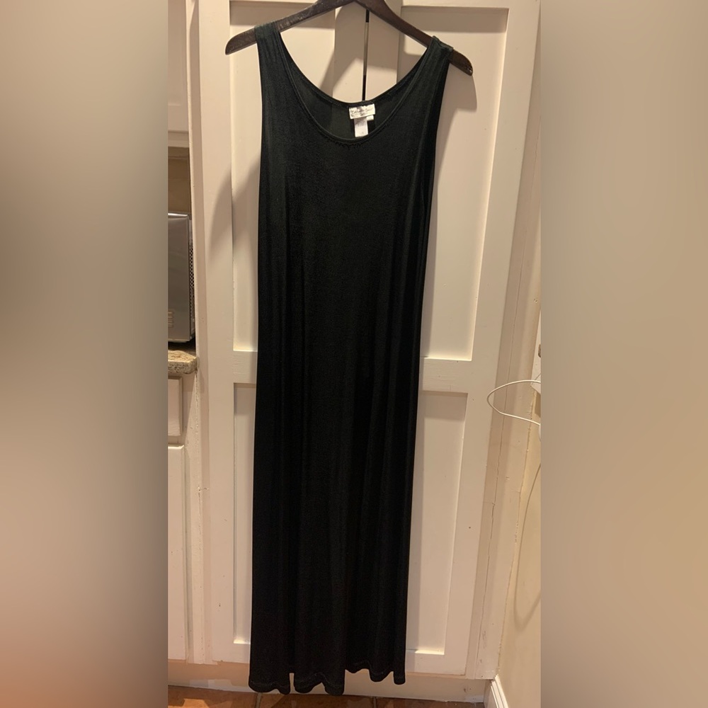 Coldwater Creek Maxi Dress, Black, Soft Knit, Sleeveless Travel Casual, Long